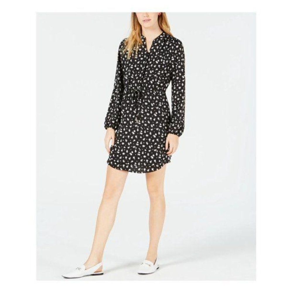 Maison Jules Long-Sleeved Shirt Dress Floral Dress
